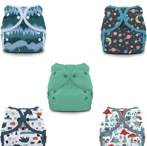 Bundle of 6 Thirsties size 1 reusable diaper covers